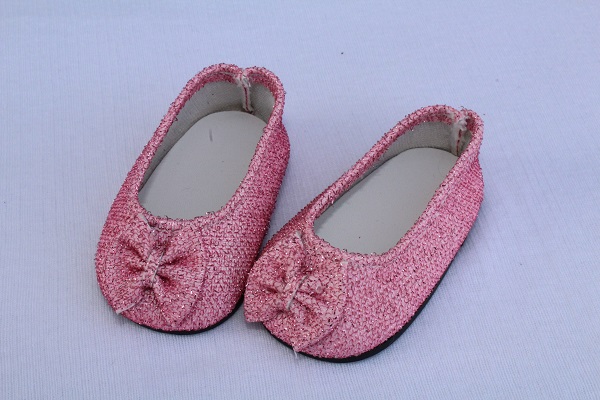 American girl 18 doll glitter bow shoes pink - The Doll Boutique