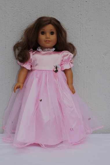 American girl 18 doll satin & overskirt dress gown pink - The Doll Boutique