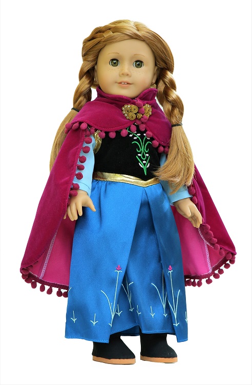 18 Doll Frozen Princess Anna Gown Cape Boots