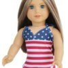 18" Doll Patriotic Red, Pink, & Blue Bathing Suit