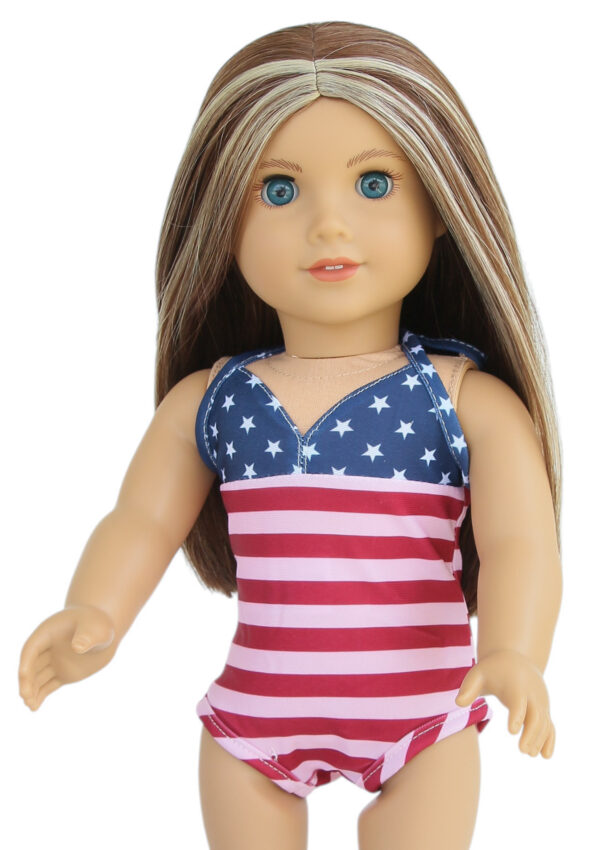 18" Doll Patriotic One Piece Bathing Suit