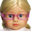 18" Doll Pink Rectangular Glasses