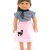 18 Inch American Girl Doll Poodle Skirt Shirt Scarf