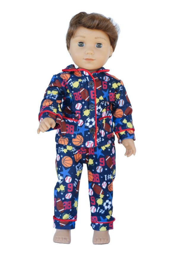 18 inch doll boy sports themed pajamas 1