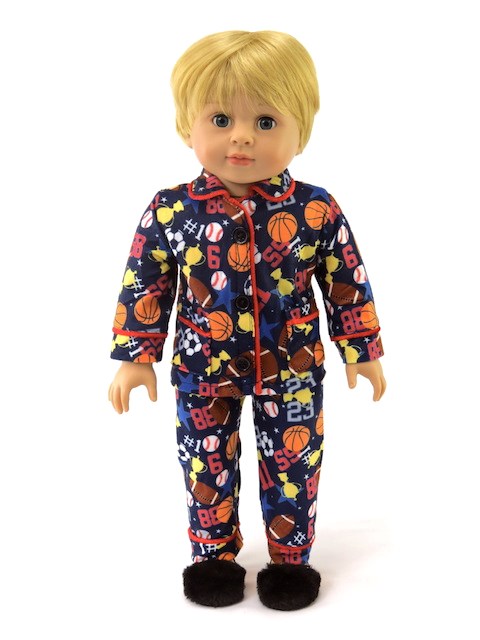 18 Inch Doll Boy Sports Themed Pajamas
