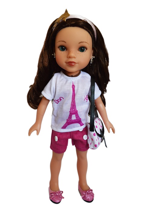 Wellie Wisher Doll Shorts Shirt Purse Shores Eiffel Tower