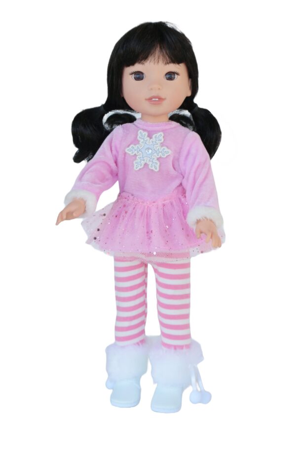 14.5" Wellie Wisher Doll Snowflake Tutu Top & Leggings