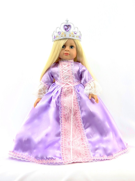 Cinderella ball grown dress tiara crown for American girl 18" Doll dress 2pc