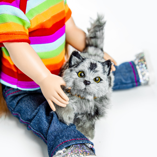 American Girl Doll Pet Grey Maine Coon Cat