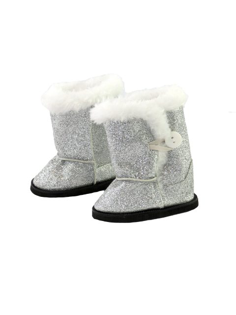 girls silver glitter boots
