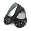 18 Inch Doll Black Glitter Dress Shoes
