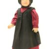 18 Inch Doll Burgandy 3-Piece Amish Dress, Apron & Bonnet