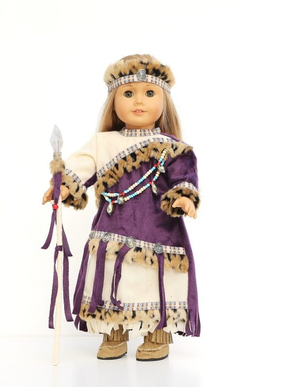 18 Inch Doll Purple Native American 3 Piece Outfit