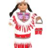 18 Inch Doll Red Native American Outfit, Purse & Headband