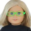 18 doll modern lime green glasses