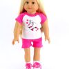 18 Inch Doll Pinkroller Skating Outfit Shorts Tee Skates