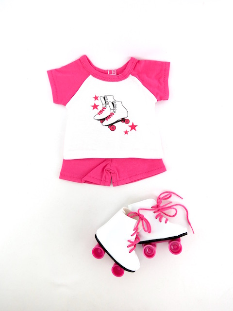 Designafriend Roller Skater Cute Outfit For 18inch/46cm Doll Tutu Pom Pom NEW 