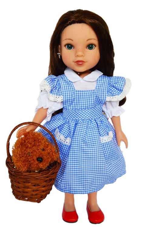 6pc Wizard Oz Dorothy Dress Toto Basket Doll Clothes For 18" American Girl Debs 