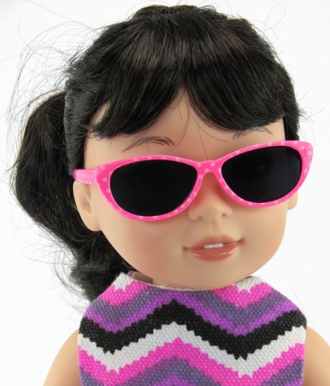 Wellie Wisher Pink Polka Dots Sunglasses