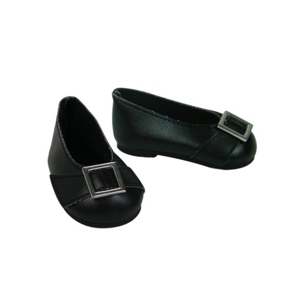 18 Inch Doll Black Colonial Buckle Shoe