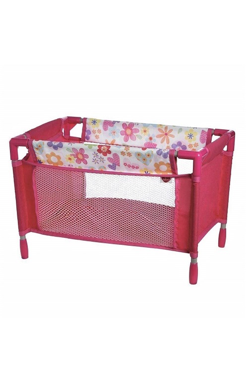 Adora Bitty Baby Sized Pink Floral Playpen Bed