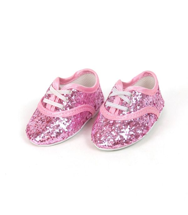 18 Inch Doll Pink Glitter Dance Shoes