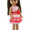 Wellie Wisher Doll Stripes & Dots Valentine Dress