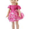 Wellie Wisher Pink Tiered Chiffon Dress