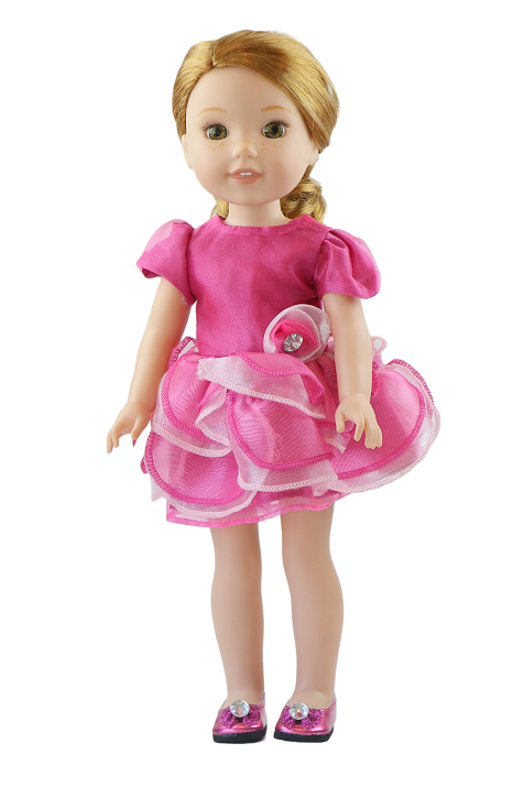Wellie Wisher Pink Tiered Chiffon Dress