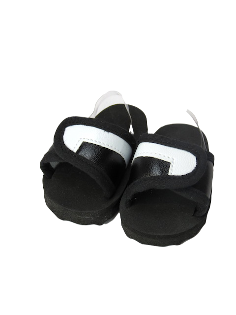 18 Doll Black White Slide Sandals