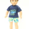 18 Inch Boy Doll Shark Shorts Set