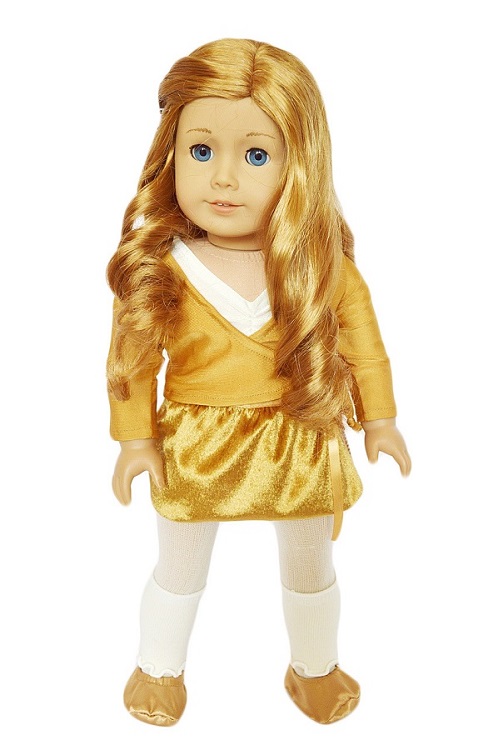 18 Inch Doll Gold Ballet Dance Recital Outfit 1