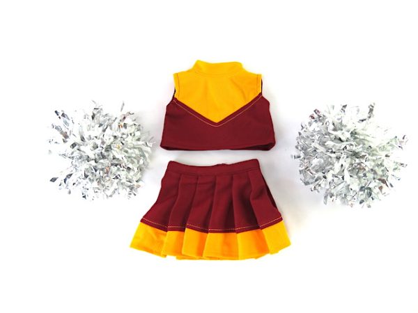 18 Inch Doll Cheer Outfit Pom Poms