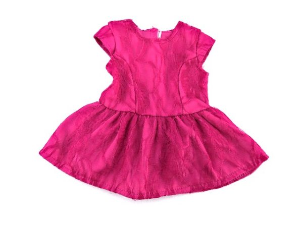 18 Inch Doll Lace Overlay Hot Pink Dress