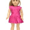 18 Inch Doll Lace Overlay Hot Pink Summer Dress 1