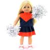 18 Inch Doll Navyorange Cheer Outfit Pom Poms