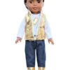 14.5" Wellie Wisher Doll Gold Heart Vest 4 Piece Outfit