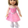 14.5" Wellie Wisher Doll Pink Skating Dress, Leggings & Skates