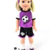 14.5" Wellie Wisher 8-Piece Purple Soccer Outfit