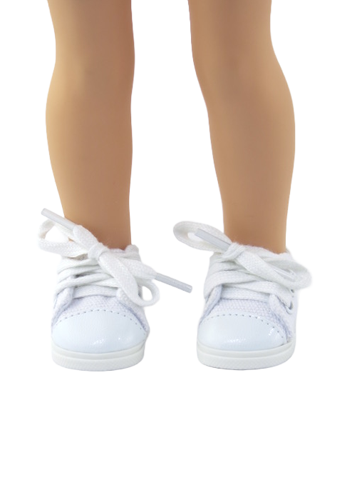 14.5 inch doll white canvas sneakers