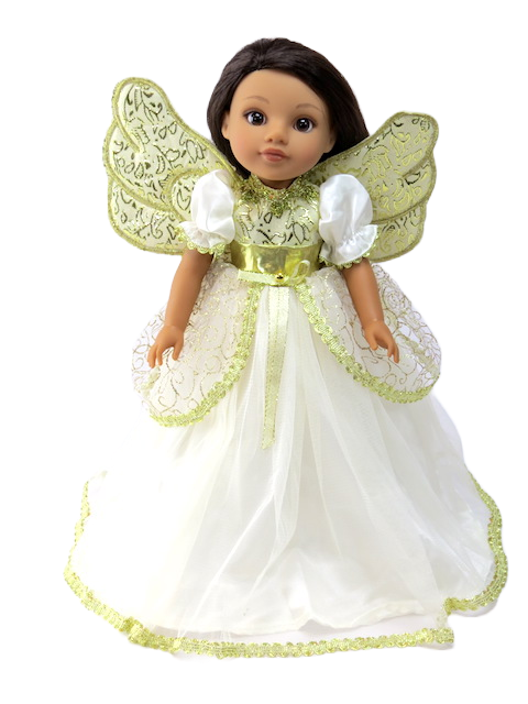 14.5 wellie wisher doll gold angel gown