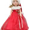 14.5" Wellie Wisher Doll Red Santa Christmas Holly Gown & Hat