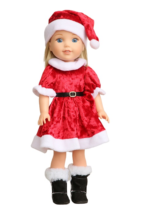 14.5 wellie wisher doll red santa dress hat 1
