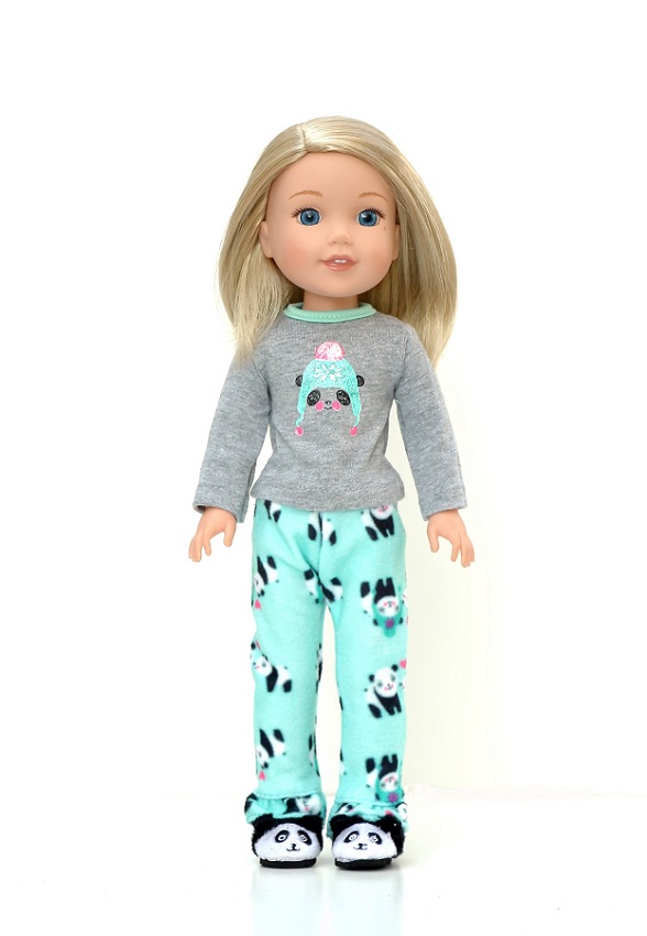14.5 Wellie Wisher Doll Winter Panda Pajamas