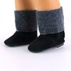 18" Doll Black & Gray Boots