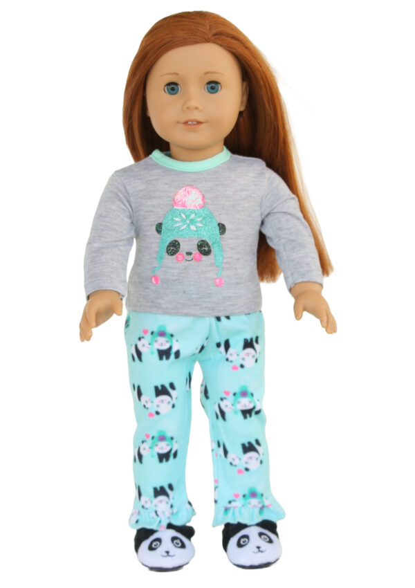 18" Doll Winter Panda Pajamas