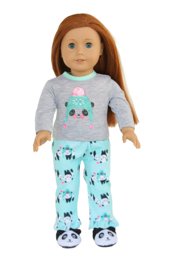 18" Doll Winter Panda Pajamas