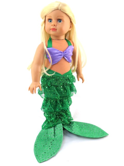 18 Inch Doll Sequin Mermaid Costume