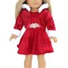 18 Inch Doll Velvet Sparkly Christmas Dress Shrug Shoes 1