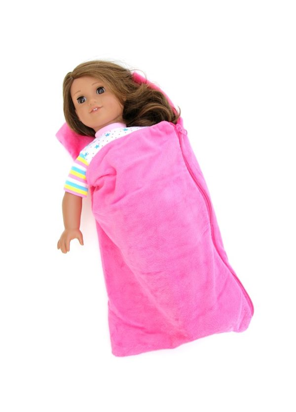 Cozy Pink Zippered Doll Sleeping Bag